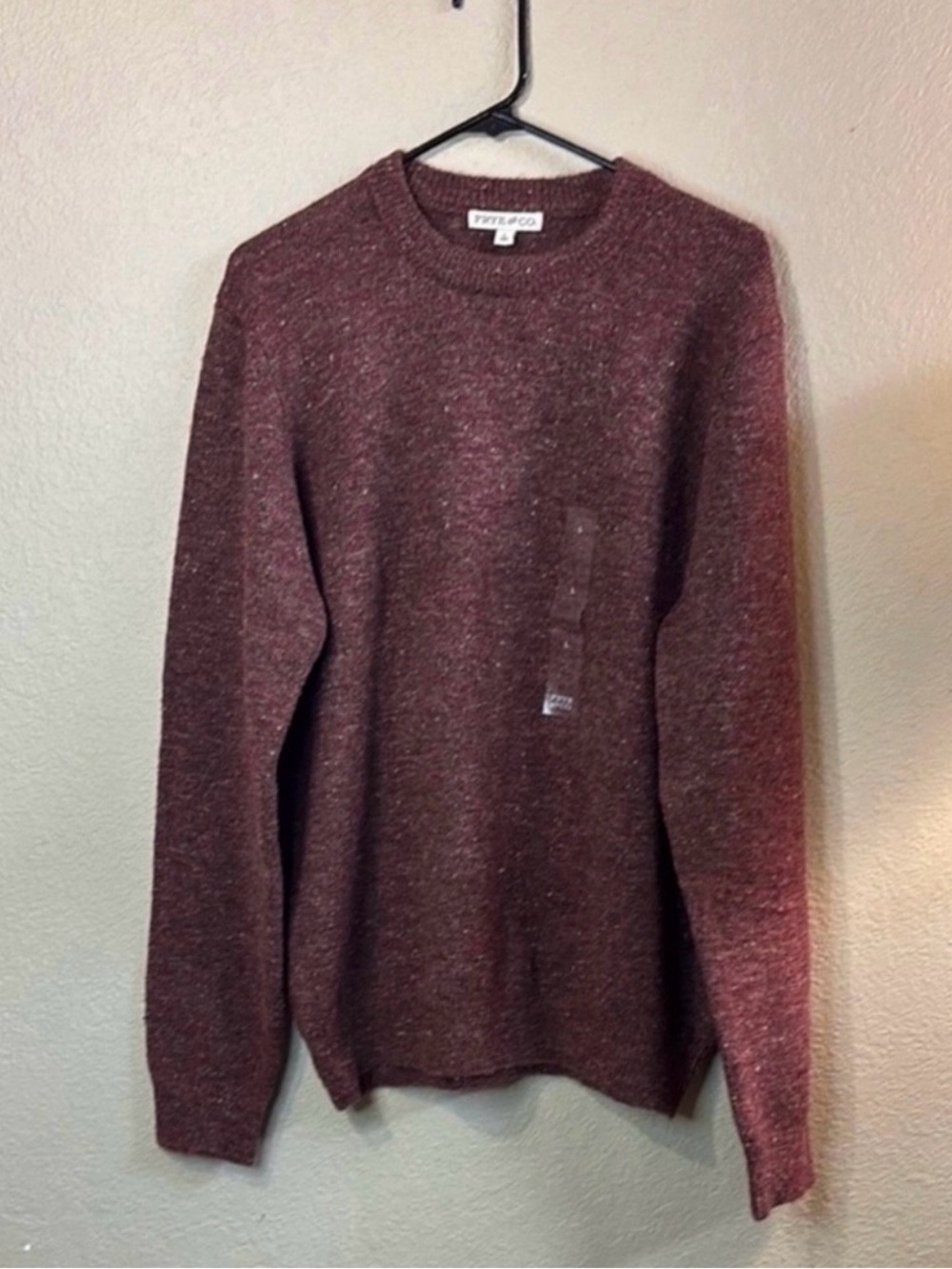 New Frye Sweater Women’s Brown Knit Crew Neck Preppy Classic Casual Size Large